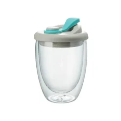 Isolierter doppelwandiger Glasbecher – auslaufsicherer transparenter Kaffeebecher