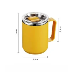 Isolierter Kaffeebecher aus Edelstahl mit Henkel – Reisebecher