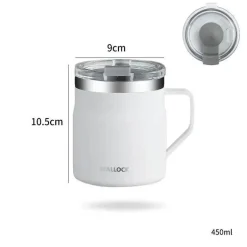 Isolierter Kaffeebecher aus Edelstahl mit Deckel, reisefreundliches Design