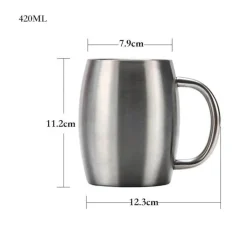 Isolierter Reisebecher aus Edelstahl – 420 ml Becher mit Deckel für das Homeoffice