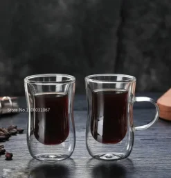 Isoliertes Teetassen-Set aus Doppelglas – 80 ml, europäisches Design