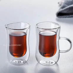 Isoliertes Teetassen-Set aus Doppelglas – 80 ml, europäisches Design