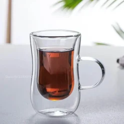 Isoliertes Teetassen-Set aus Doppelglas – 80 ml, europäisches Design