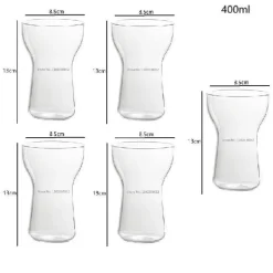 Isoliertes Trinkbecher-Set aus Glas – Transparente Saft- und Teebecher