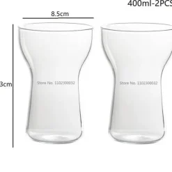 Isoliertes Trinkbecher-Set aus Glas – Transparente Saft- und Teebecher