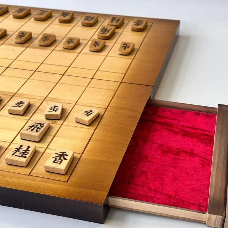 Japanese Chess Set, Shogi Board Game, Unique Gift for Couples