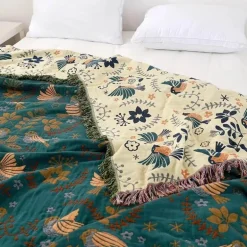 Japanische Baumwoll-Überwurfdecke - Doppelseitiger Sofabezug Tagesdecke