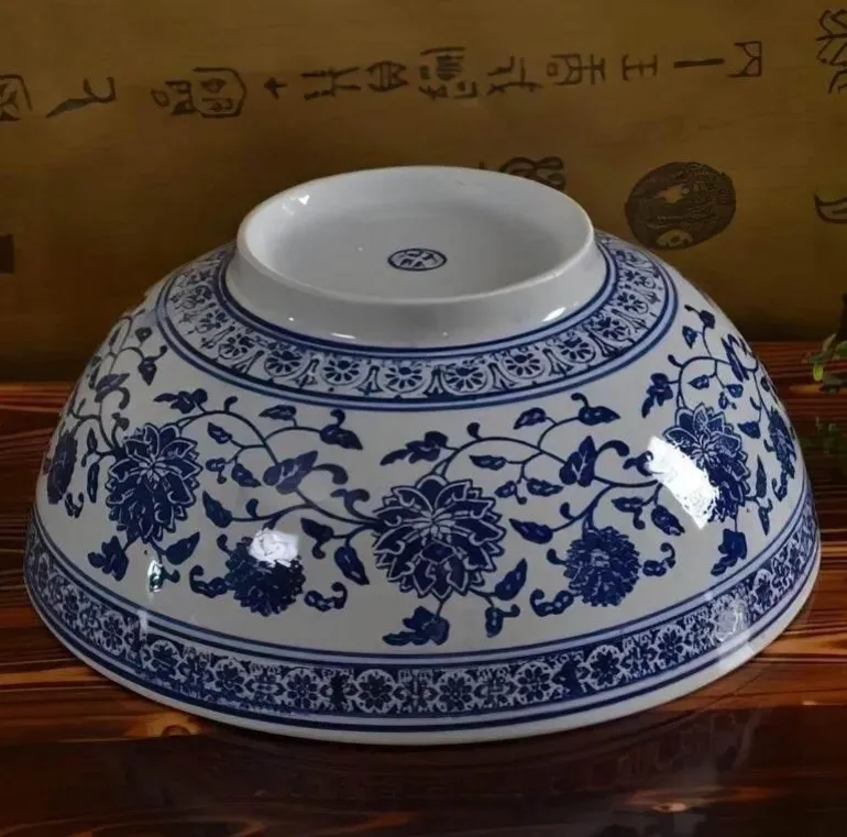 Japanische blau-weiße Nudelschüssel aus Keramik – elegantes Geschirr