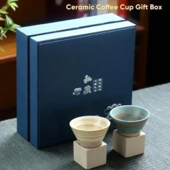 Japanische Espressotassen aus Porzellan – 100 ml Latte-Becher in Geschenkbox