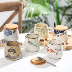 Japanische handgefertigte Keramiktassen – Retro-Design