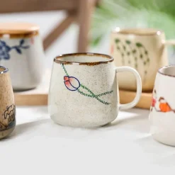 Japanische handgefertigte Keramiktassen – Retro-Design
