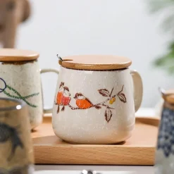 Japanische handgefertigte Keramiktassen – Retro-Design