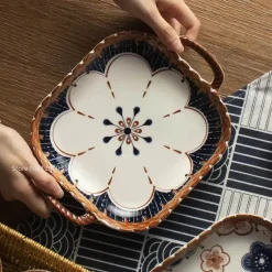 Japanische Keramik-Backschüssel mit Griff – Mikrowellengeeignete Nudelschale, 1 Stück