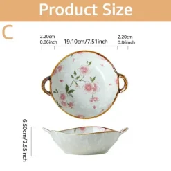 Japanische Keramik-Nudelschüssel mit Griff, 75-Zoll-Suppenschüssel für Ramen-Warmgerichte