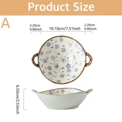 Japanische Keramik-Nudelschüssel mit Griff, 75-Zoll-Suppenschüssel für Ramen-Warmgerichte