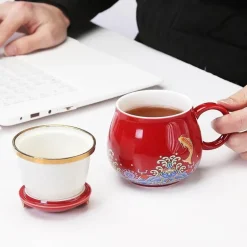 Japanische Tee-Ei-Tassen aus Keramik – Elegantes Teezubereitungsset