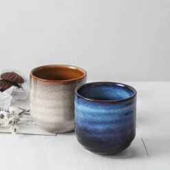 Japanische Teetasse aus Keramik – Porzellanbecher, Trinkgeschirr