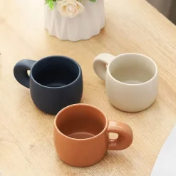 Japanisches Kaffeetassen-Set aus Steingut – 280 ml Frühstückstassen fürs Büro