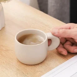 Japanisches Kaffeetassen-Set aus Steingut – 280 ml Frühstückstassen fürs Büro