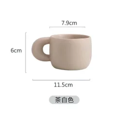 Japanisches Kaffeetassen-Set aus Steingut – 280 ml Frühstückstassen fürs Büro