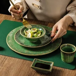 Japanisches Keramik-Geschirrset - Kiln Change Teller Schüsseln