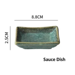 Japanisches Keramik-Geschirrset - Kiln Change Teller Schüsseln