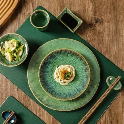 Japanisches Keramik-Geschirrset - Kiln Change Teller Schüsseln