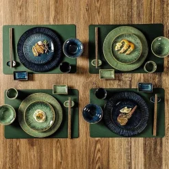 Japanisches Keramik-Geschirrset - Kiln Change Teller Schüsseln