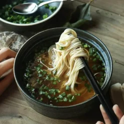 Japanisches Ramen-Schüsseln-Set aus Keramik – Nudelsuppen- und Reisschüsseln mit Deckel