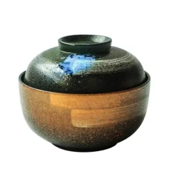 Japanisches Ramen-Schüsseln-Set aus Keramik – Nudelsuppen- und Reisschüsseln mit Deckel