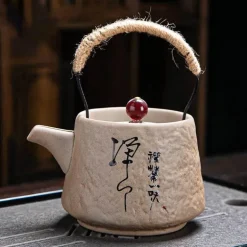 Japanisches Teekannenset im Retro-Stil – Keramik-Kungfu-Teekanne mit Tassen
