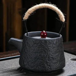 Japanisches Teekannenset im Retro-Stil – Keramik-Kungfu-Teekanne mit Tassen