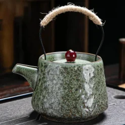 Japanisches Teekannenset im Retro-Stil – Keramik-Kungfu-Teekanne mit Tassen
