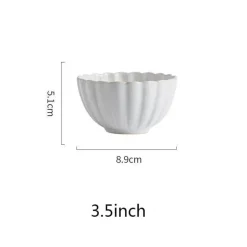 Japanisches weißes Keramik-Essteller-Set – elegantes Geschirr