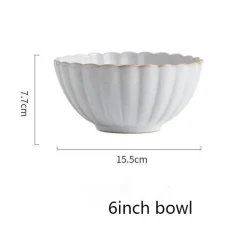 Japanisches weißes Keramik-Essteller-Set – elegantes Geschirr