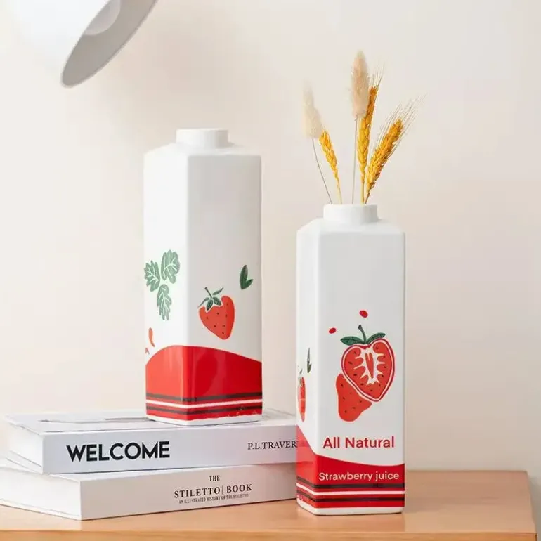 Juice Plant Pot – Cartoon Juice Carton Planter for Home Decor