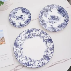 Jungle Bone China Geschirrset Elegante Teller & Servierplatten