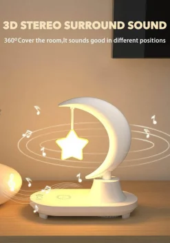 Kabellose Ladenachtlampe – Mondstern-Design