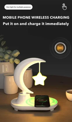 Kabellose Ladenachtlampe – Mondstern-Design