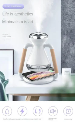 Kabelloses Mini-Luftbefeuchter-Telefonladegerät - Tragbarer Luftbefeuchter