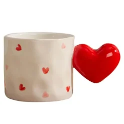 Kaffee- und Teetassen-Set aus Keramik mit Herz-Design – süße Liebesbecher-Kollektion