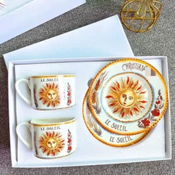 Kaffee- und Teetassen-Set aus Knochenporzellan mit Untertasse, Teegeschirr, Dessertteller