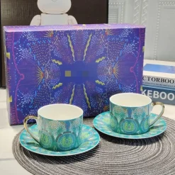 Kaffee- und Teetassen-Set aus Knochenporzellan mit Untertasse, Teegeschirr, Dessertteller