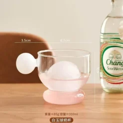 Kaffeebecher aus Glas mit Kugelhenkel - 310ml