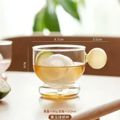 Kaffeebecher aus Glas mit Kugelhenkel - 310ml