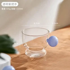 Kaffeebecher aus Glas mit Kugelhenkel - 310ml