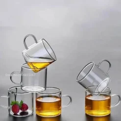 Kaffeebecher-Set aus Glas – 120 ml, Teetassen für Milch, Saft, Bier