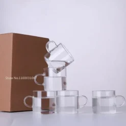 Kaffeebecher-Set aus Glas – 120 ml, Teetassen für Milch, Saft, Bier