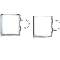 Kaffeebecher-Set aus Glas – 120 ml, Teetassen für Milch, Saft, Bier