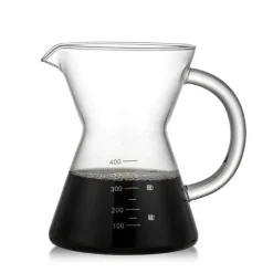 Kaffeekanne aus Glas – 400 ml, hitzebeständig, mit Edelstahlfilter